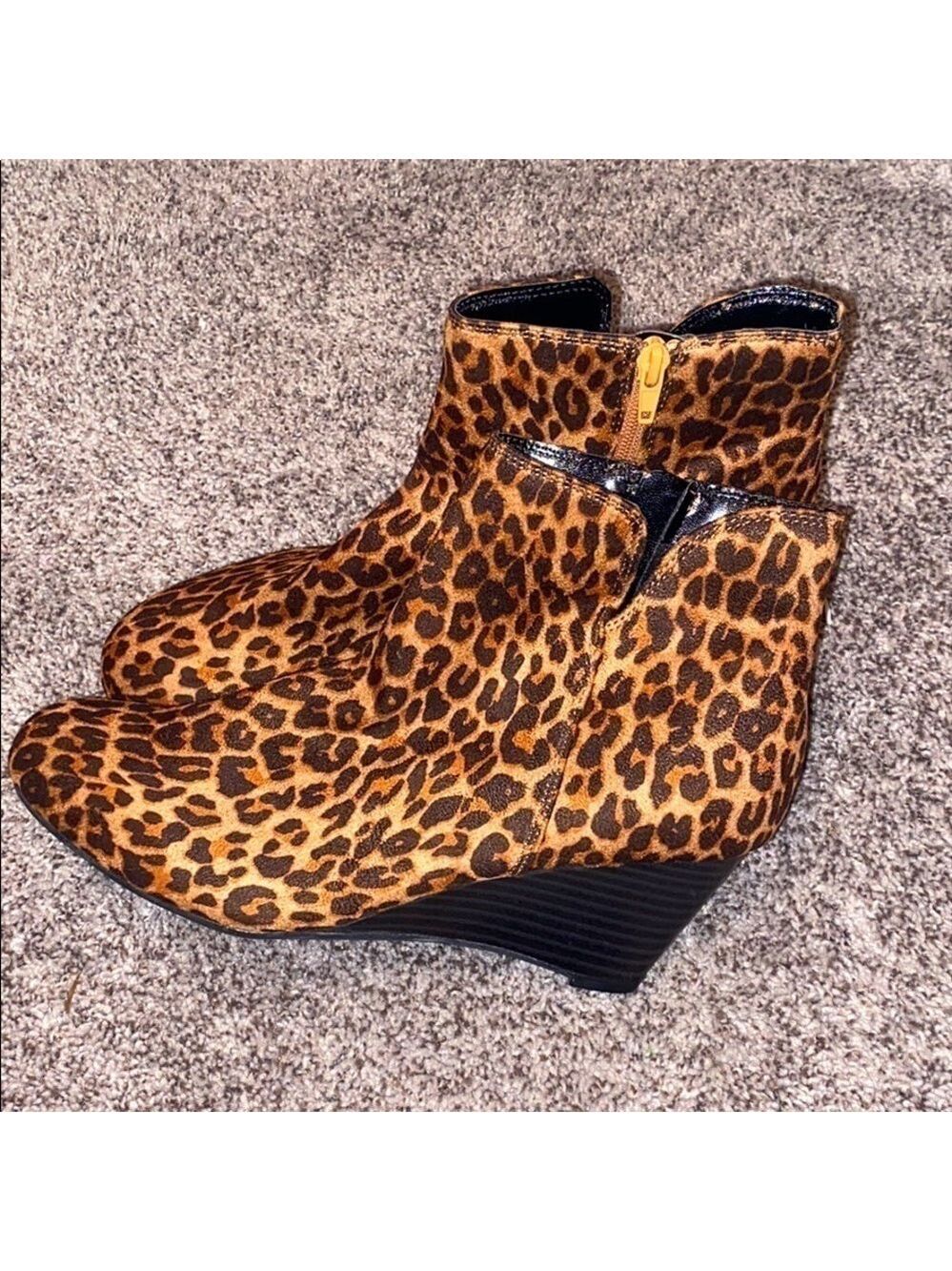 LEOPARD Wedge Booties By JoliMall Size 10